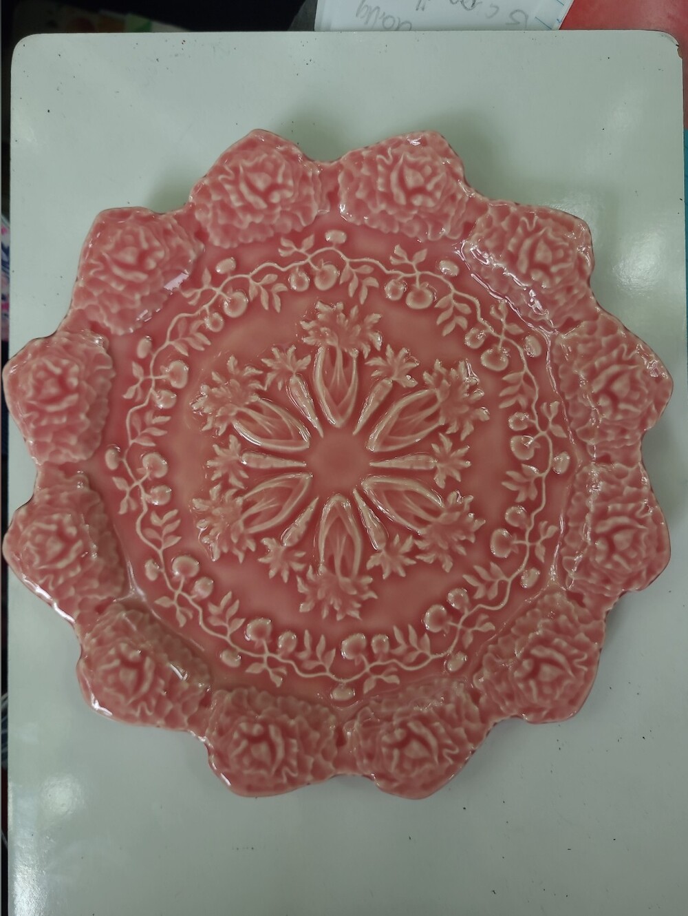 EUC Bordallo Pinheiro Pink Rabbit Plate 8.25 in